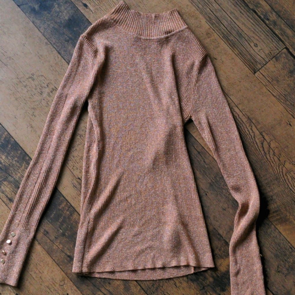 Gold Metallic Turtleneck
